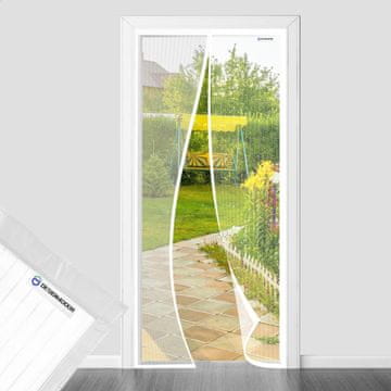 Nikcorp Magnetna mreža protiv komaraca za balkonska vrata, automatsko zatvaranje, izdržljiva poliesterska vlakna, 70x210 cm, bijela