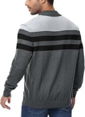 Nikcorp Muški pamučni džemper s patentnim zatvaračem, sivi, elegantan pleteni dizajn, podignuti ovratnik, pamuk, veličina XL