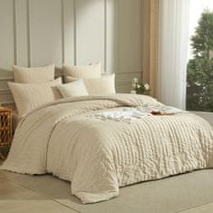 Nikcorp Posteljina 155x220 cm krep mikrovlakna, dvostrana bež-khaki, set s jastučnicama, lagana i prozračna, s patentnim zatvaračem