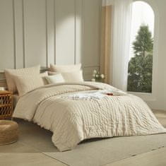 Nikcorp Posteljina 155x220 cm krep mikrovlakna, dvostrana bež-khaki, set s jastučnicama, lagana i prozračna, s patentnim zatvaračem