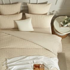 Nikcorp Posteljina 155x220 cm krep mikrovlakna, dvostrana bež-khaki, set s jastučnicama, lagana i prozračna, s patentnim zatvaračem