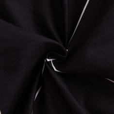 Nikcorp Posteljina od mikrovlakana 135x200 cm, crno-bijeli karirani uzorak, set s jastučnicom 80x80 cm, dvostrana, patentni zatvarač