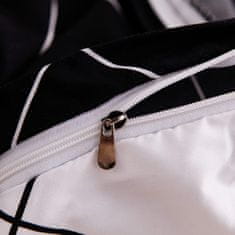 Nikcorp Posteljina od mikrovlakana 135x200 cm, crno-bijeli karirani uzorak, set s jastučnicom 80x80 cm, dvostrana, patentni zatvarač