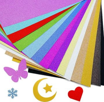 Nikcorp Svjetlucavi papir A4, 250g, 28 listova, 14 intenzivnih boja, za kreativno stvaranje, scrapbooking, dekoracije i čestitke