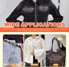 Nikcorp Metalne zakovice zvjezdice, šarene, 15 mm, set 151 komad, za ukrašavanje odjeće, obuće i kože, s iglom i kutijom