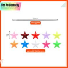 Nikcorp Metalne zakovice zvjezdice, šarene, 15 mm, set 151 komad, za ukrašavanje odjeće, obuće i kože, s iglom i kutijom