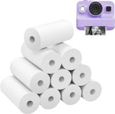 Nikcorp Termalni papir u rolama za dječje instant fotoaparate, set 10 komada, bez BPA, 7 m, crno-bijeli ispis, za 650 fotografija
