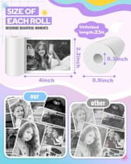 Nikcorp Termalni papir u rolama za dječje instant fotoaparate, set 10 komada, bez BPA, 7 m, crno-bijeli ispis, za 650 fotografija