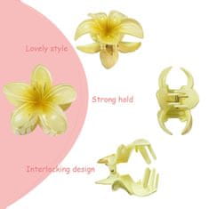 Nikcorp Kvačica za kosu štipaljka u obliku cvijeta set 6 komada, havajska plumerija od akrila, snažno držanje, 8,5 cm, višebojne