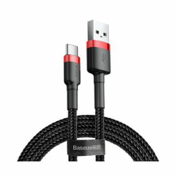 BASEUS Baseus USB A-C kabel, 0,5 m, 3 A, Cafule, crveno/crno