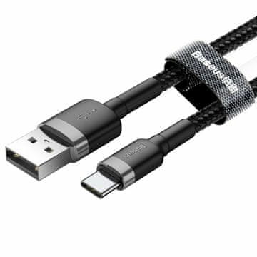 BASEUS BASEUS Cafule USB-A na USB-C kabel, 3 m, 2 A, crni