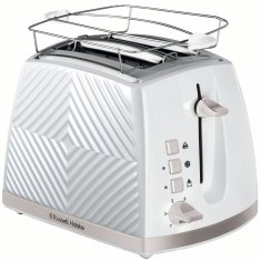 Russell Hobbs Bijeli teksturirani toster 850 W za 2 kriške s 6 razina
