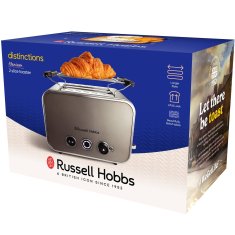 Russell Hobbs Titanium toster za 2 kriške s dugim utorima i 6 razina