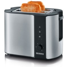 Severin Toster od brušenog nehrđajućeg čelika za 2 kriške s grijačem