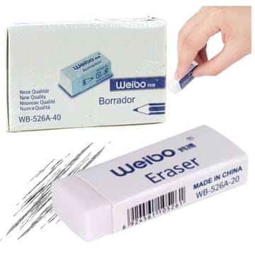 slomart Gumica za brisanje bijela školska/uredska LEAN WB-526A-40 3,5cm