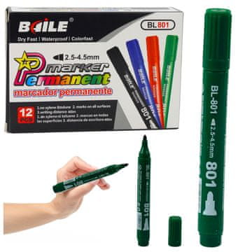Marker LEAN Permanentni marker, zeleni, vodootporni, 2,5-4,5 mm