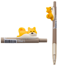 slomart Gel olovka s figurom psa Shiba (žuta), plavi uložak, 0.5mm