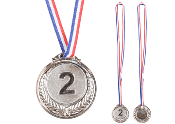 slomart Srebrna medalja Lean Toys, 2. mjesto, legura cinka, 6,5 cm
