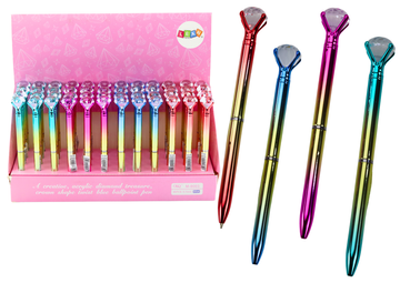 slomart LEAN TOYS Olovka s dijamantom u sjaju, zlatna, šarena, plavi uložak 0.7 mm, mix