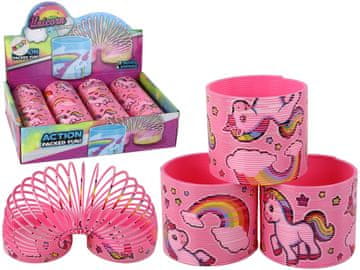 slomart LEAN TOYS Kultna Opruga Svjetlo Roza, Jednorog, 6 cm