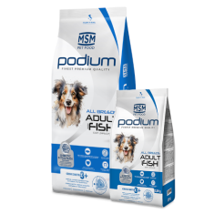MSM PODIUM All Breeds Adult suha hrana za odrasle pse svih pasmina, riba, 14 kg