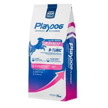 MSM PODIUM Playdog suha hrana za pse, govedina, 15 kg