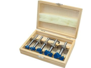 Extol Craft Rezači-vezači čvorova 902003 glodalo, za drvo s graničnikom dubine, set od 5 komada, 15-20-25-30-35 mm, s SK oštricama