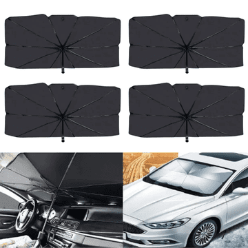 JOIRIDE® Sklopivi kišobran za auto 130x80 cm – zaštita od sunca za vjetrobransko staklo (4 kom) | S4HADESHELLA