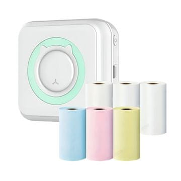 VYZIO® Mini printer za mobitel u boji – Bluetooth pisač s 8 rola papira, bez tinte | MINIMULTIROLL