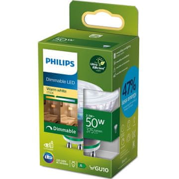 Philips LED GU10 reflektor PAR16 2.1W 375lm 2700K prigušljiva