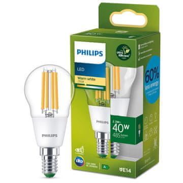 Philips LED E14 kuglasta P45 prozirna 2.3W 485lm 2700K energetska A