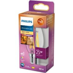 Philips LED E14 krunska žarulja 2.5W 340lm WarmGlow prozirna