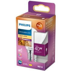 Philips LED E14 kuglasta P45 3.4W 470lm WarmGlow prigušiva matirana