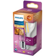 Philips LED E27 normalna 3.4W 470lm WarmGlow prigušiva prozirna