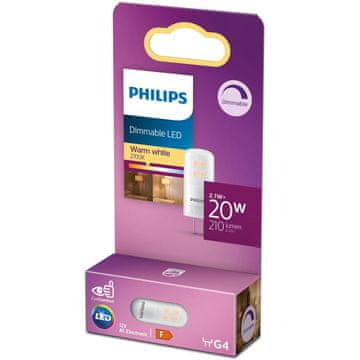 Philips LED G4 kapsula 2,1W (20W) 12V prigušljiva 210lm toplo bijela