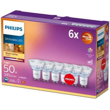 Philips Pakiranje od 6 LED 50W s prigušivim toplim sjajem