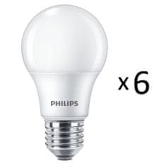 Philips Pakiranje od 6 LED E27 Normalna mat žarulja 60W 806lm