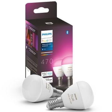 Philips E14 kuglaste pametne LED žarulje 470 lm u boji set 2
