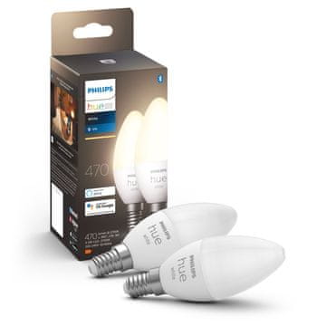 Philips E14 krunske pametne LED žarulje meko bijelo set 2