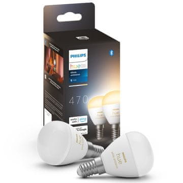 Philips Pametne kuglaste LED žarulje E14 White Ambiance 470 lm 2 kom
