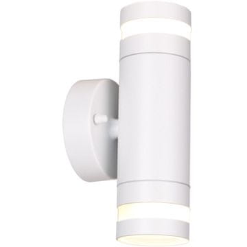 Northix Zidna svjetiljka 2xGU10 IP44 aluminij bijela za vanjsku uporabu