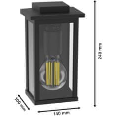 Philips Zidna svjetiljka E27 IP44 aluminij i staklo crna za vanjsku uporabu