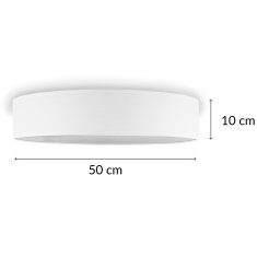 Northix Stropna svjetiljka Tekstil Ø50cm Bijela