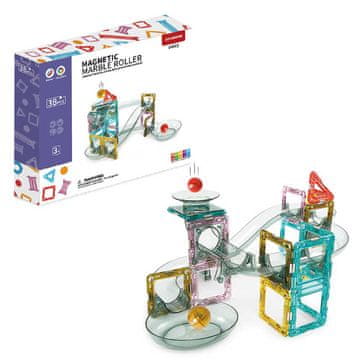 Magnetic Tiles Magnetski set za gradnju Mramorni valjak 38 dijelova - Magnetne pločice