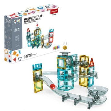 Magnetic Tiles Magnetski set za gradnju Mramorni valjak 58 dijelova - Magnetne pločice