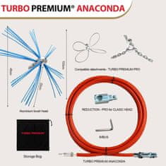 Rotirajuća četka za čišćenje dimnjaka TURBO Premium Anaconda - 8 m