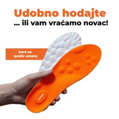 Stepease Ortopedski ulošci s masažnim točkama za ublažavanje boli, potpora svoda, prilagodljivo rezanje | STEPEASE narančasta, 43 - 44