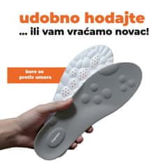 Stepease Ortopedski ulošci s masažnim točkama za ublažavanje boli, potpora svoda, prilagodljivo rezanje | STEPEASE siva, 45 - 46