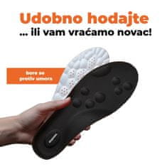 Stepease Ortopedski ulošci s masažnim točkama za ublažavanje boli, potpora svoda, prilagodljivo rezanje | STEPEASE crna, 41 - 42