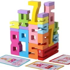 JOJOY® Montessori drveni brojevni blokovi za učenje i slaganje, 20 kom, prirodno drvo 3+ | NUMBLOCK